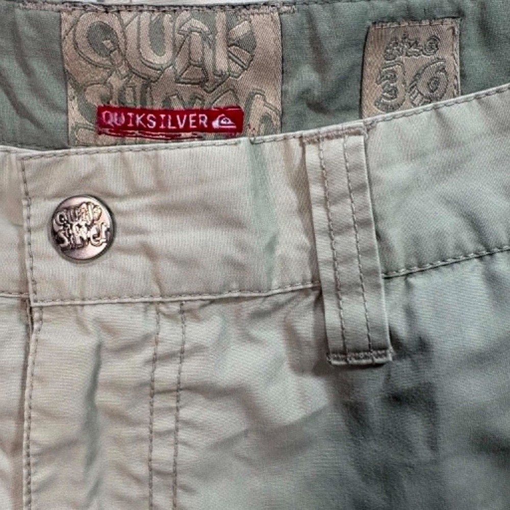 Quiksilver Men 36 Cargo Shorts Khaki Tan Surf Skate Casual Utility Walkshorts